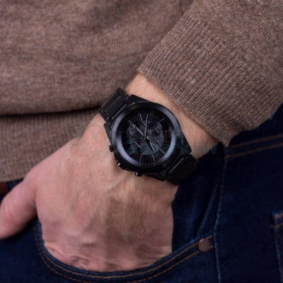  Shop Authentic Armani Exchange Drexler Chronograph Black Dial Black Steel Strap Watch For Men - AX2601 - Luxxuri