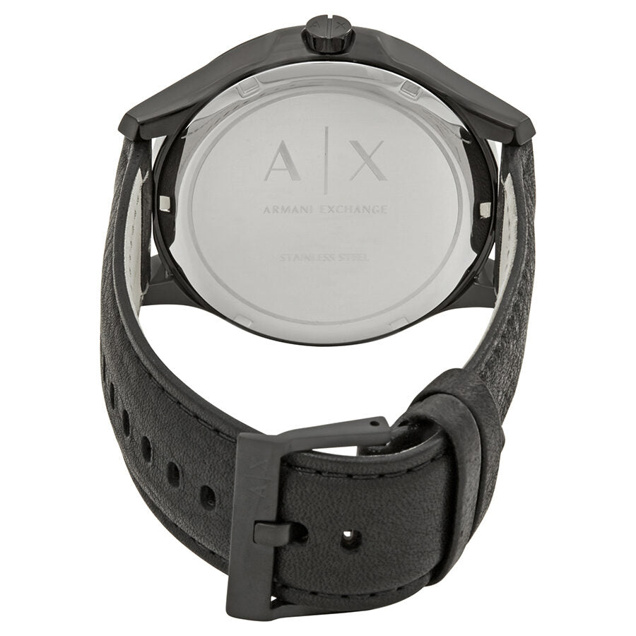  Shop Authentic Armani Exchange Hampton Chronograph Black Dial Black Leather Strap Watch For Men - AX2400 - Luxxuri