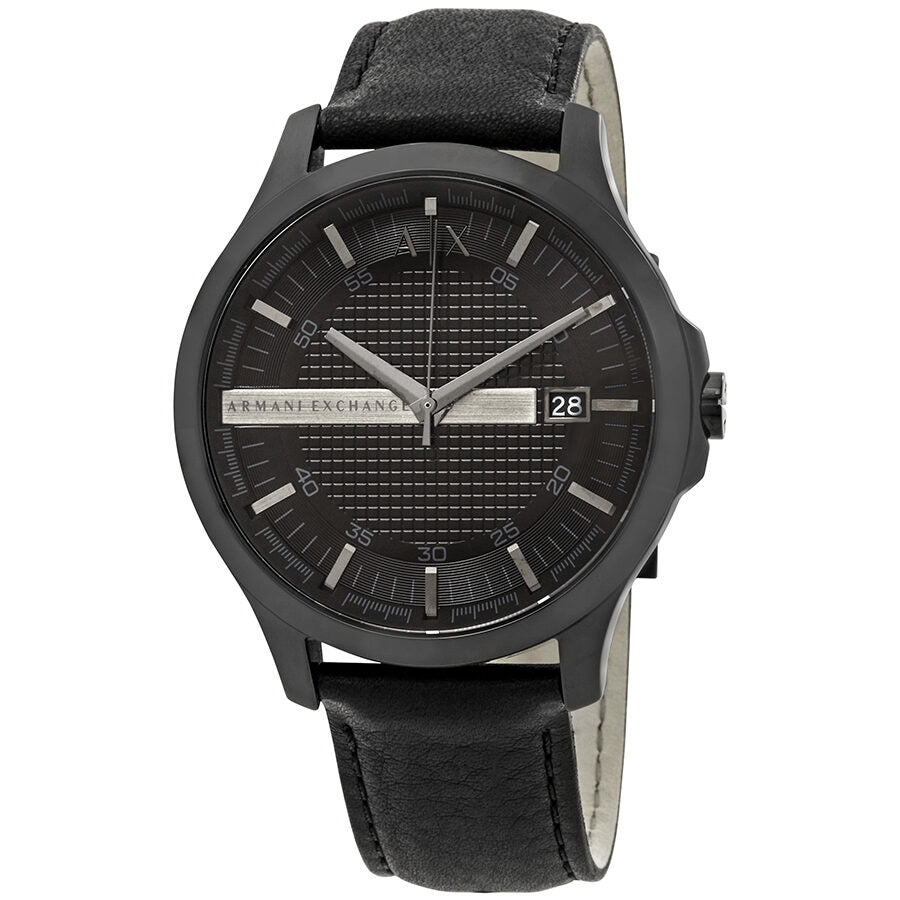  Shop Authentic Armani Exchange Hampton Chronograph Black Dial Black Leather Strap Watch For Men - AX2400 - Luxxuri