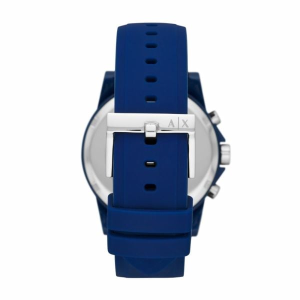  Shop Authentic Armani Exchange Outerbanks Chronograph Blue Dial Blue Silicone Strap Watch For Men - AX1327 - Luxxuri
