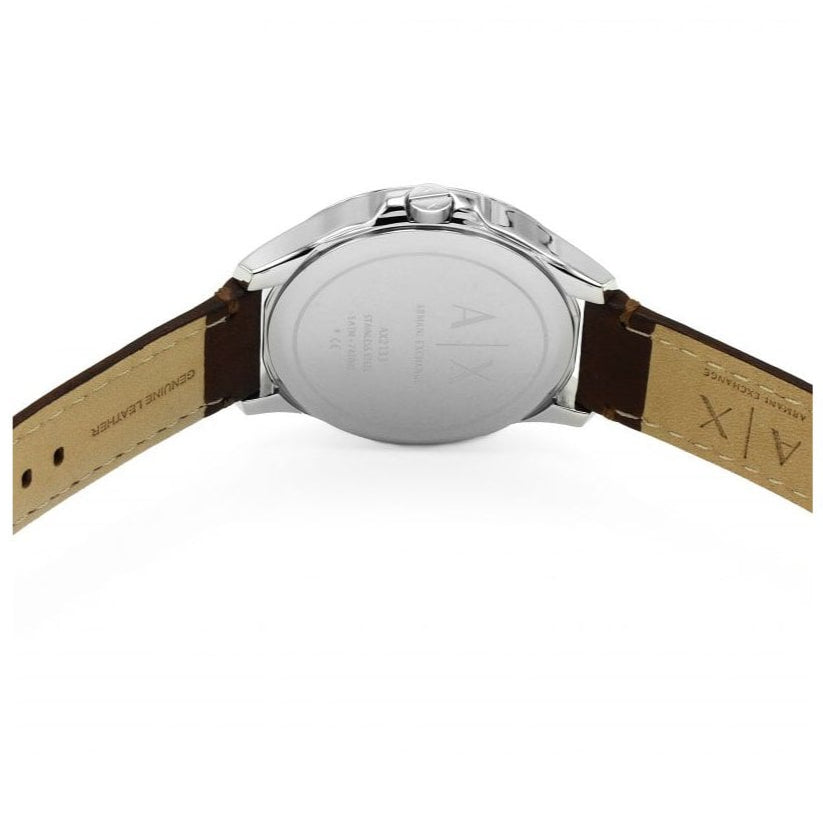 Shop Authentic Armani Exchange Hampton Chronograph Blue Dial Brown Leather Strap Watch For Men - AX2133 - Luxxuri