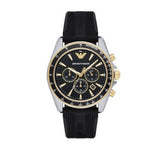  Shop Authentic Emporio Armani Sigma Chronograph lack Dial Black Rubber Strap Watch For Men - AR80003 - Luxxuri