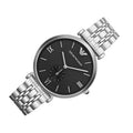  Shop Authentic Emporio Armani Retro Black Dial Silver Steel Strap Watch For Men - AR1676 - Luxxuri