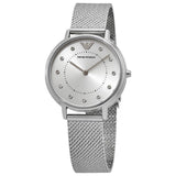  Shop Authentic Emporio Armani Kappa Silver Dial Silver Mesh Bracelet Watch For Women - AR11128 - Luxxuri