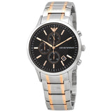  Shop Authentic Emporio Armani Renato Chronograph Black Dial Two Tone Steel Strap Watch For Men - AR11165 - Luxxuri