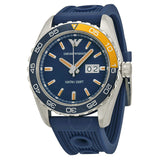  Shop Authentic Emporio Armani Sportivo Chronograph Quartz Blue Dial Blue Rubber Strap Watch For Men - AR6045 - Luxxuri
