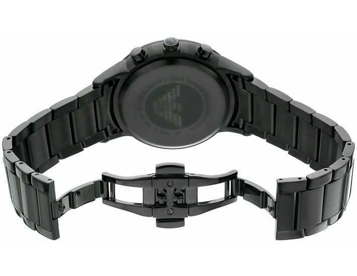  Shop Authentic Emporio Armani Dress Chronograph Quartz Black Dial Black Stainless Steel Strap Watch For Men - AR2485 - Luxxuri