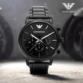  Shop Authentic Emporio Armani Luigi Chronograph Black Dial Black Stainless Steel Watch For Men - AR1895 - Luxxuri