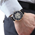  Shop Authentic Fossil Townsman Skeleton Black Dial Black Leather Strap Watch for Men - ME3153 - Luxxuri