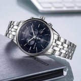  Shop Authentic Citizen Eco Drive Chronograph Blue Dial Silver Steel Strap Watch For Men - AT2140-55L - Luxxuri