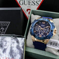  Shop Authentic Guess Genesis Quartz Blue Dial Blue Silicone Strap Watch For Men - W1254G3 - Luxxuri
