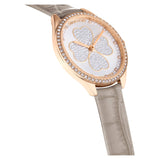  Shop Authentic Swarovski Attract Clover Crystals Silver Dial Grey Leather Strap Watch for Women - 5653350 - Luxxuri