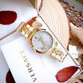  Shop Authentic Versace Audrey Quartz Grey Dial Gold Steel Strap Watch for Women - VELR00719 - Luxxuri
