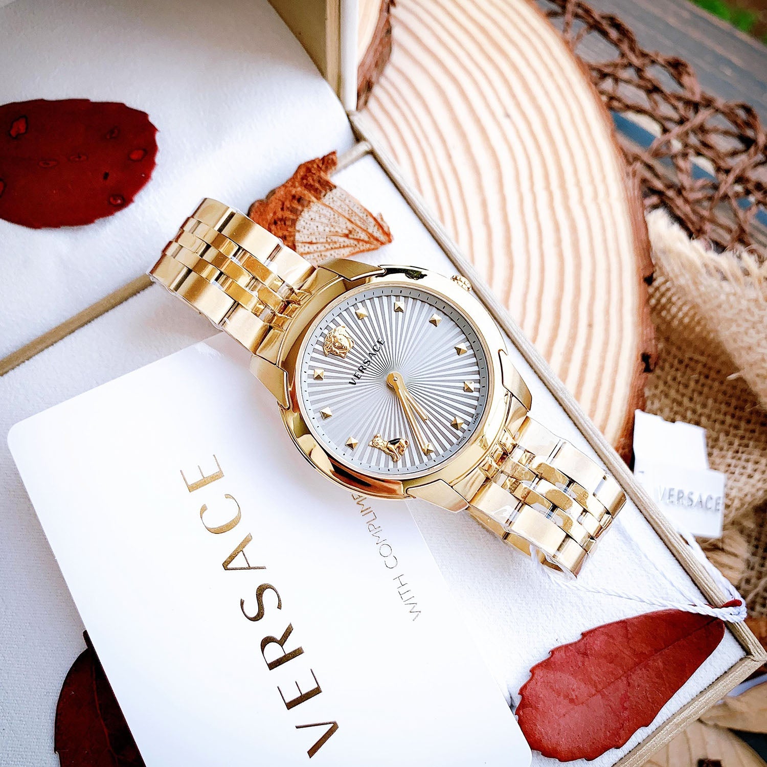  Shop Authentic Versace Audrey Quartz Grey Dial Gold Steel Strap Watch for Women - VELR00719 - Luxxuri