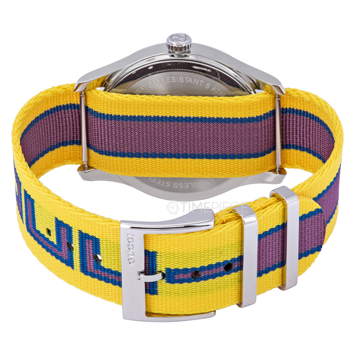  Shop Authentic Gucci G Timeless Quartz Yellow & Purple Dial Yellow & Purple NATO Strap Watch For Men - YA1264069 - Luxxuri