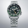 Seiko 5 Sports SKX GMT Automatic Green Dial Silver Steel Strap Watch For Men - SSK035K1