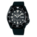 Seiko 5 Sport Automatic Black Dial Black Silicone Strap Watch For Men - SRPD65K3