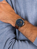  Shop Authentic Fossil Townsman Automatic Blue Dial Brown Leather Strap Watch for Men - ME3110 - Luxxuri