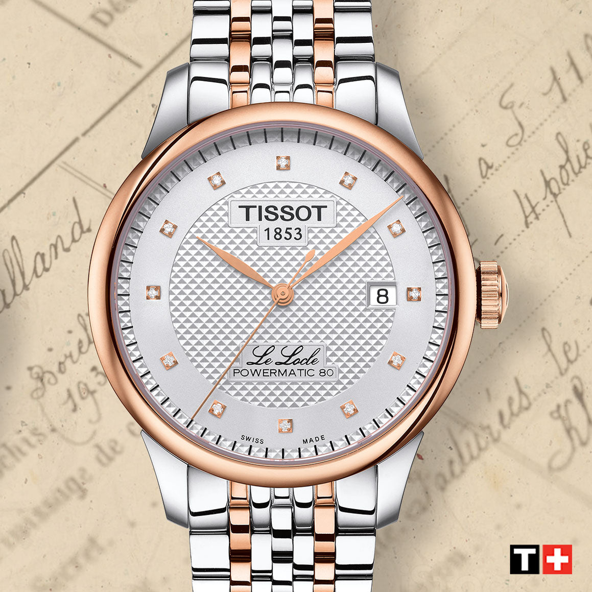  Shop Authentic Tissot Le Locle Powermatic 80 Silver Dial Two Tone Steel Strap Watch For Men - T006.407.22.036.01 - Luxxuri