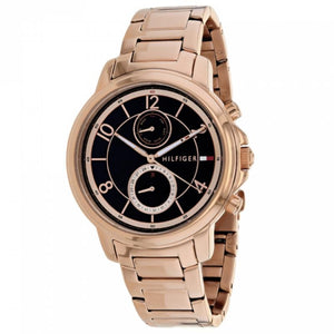  Shop Authentic Tommy Hilfiger Claudia Black Dial Rose Gold Steel Strap Watch for Women - 1781820 - Luxxuri