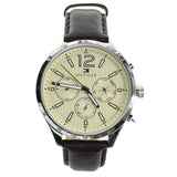  Shop Authentic Tommy Hilfiger Gavin Chronograph White Dial Brown Leather Strap Watch for Men - 1791467 - Luxxuri