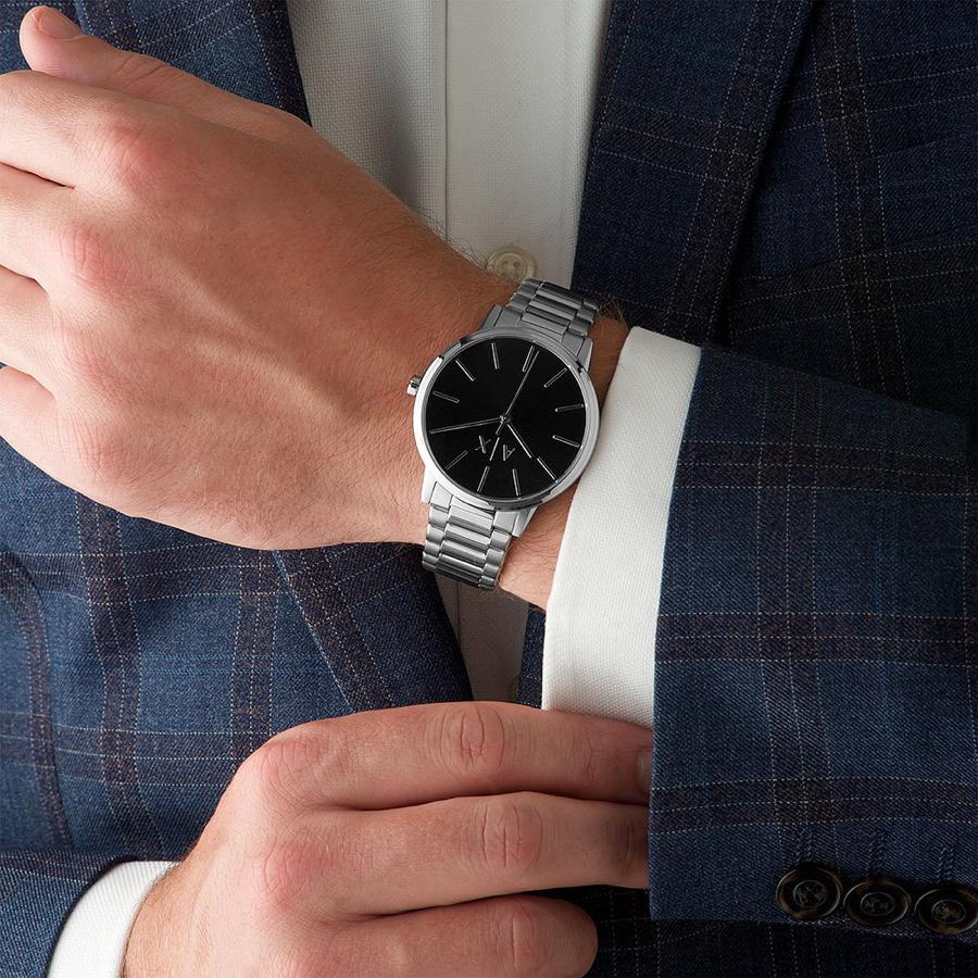  Shop Authentic Armani Exchange Cayde Analog Black Dial Silver Steel Strap Watch For Men - AX2700 - Luxxuri