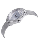  Shop Authentic Guess Tri Glitz Quartz Silver Dial Silver Mesh Bracelet Watch For Women - W1142L1 - Luxxuri