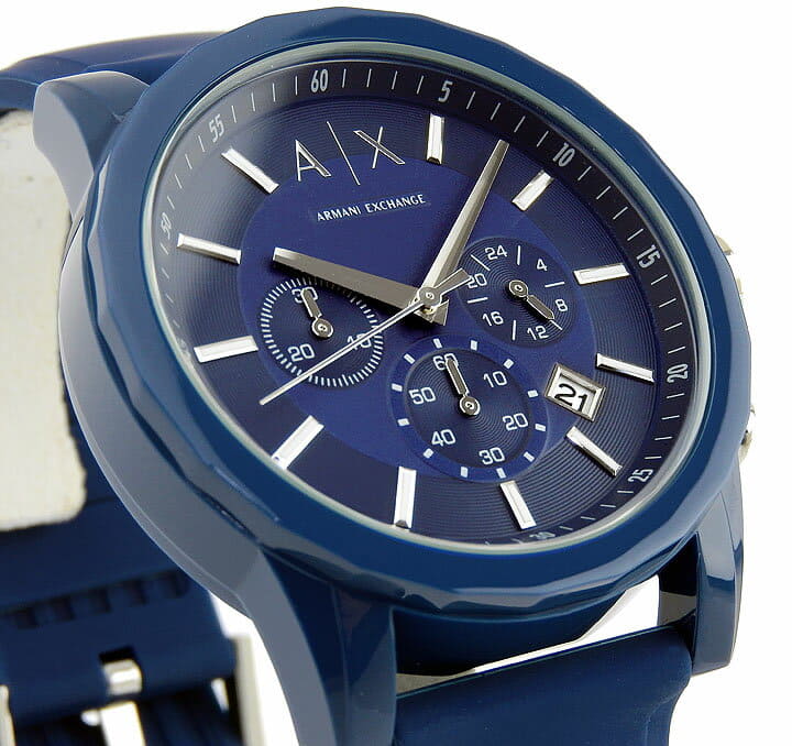  Shop Authentic Armani Exchange Outerbanks Chronograph Blue Dial Blue Silicone Strap Watch For Men - AX1327 - Luxxuri