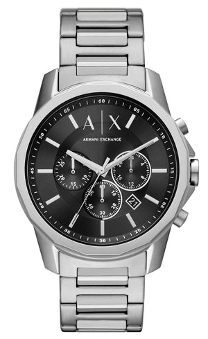  Shop Authentic Armani Exchange Banks Chronograph Black Dial Silver Steel Strap Watch For Men - AX1720 - Luxxuri