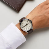  Shop Authentic Armani Exchange Whitman Silver Dial Brown Leather Strap Watch For Men - AX2100 - Luxxuri