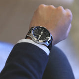  Shop Authentic Armani Exchange Hampton Chronograph Black Dial Black Leather Strap Watch For Men - AX2101 - Luxxuri
