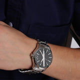  Shop Authentic Armani Exchange Hampton Chronograph Black Dial Silver Steel Strap Watch For Men - AX2103 - Luxxuri