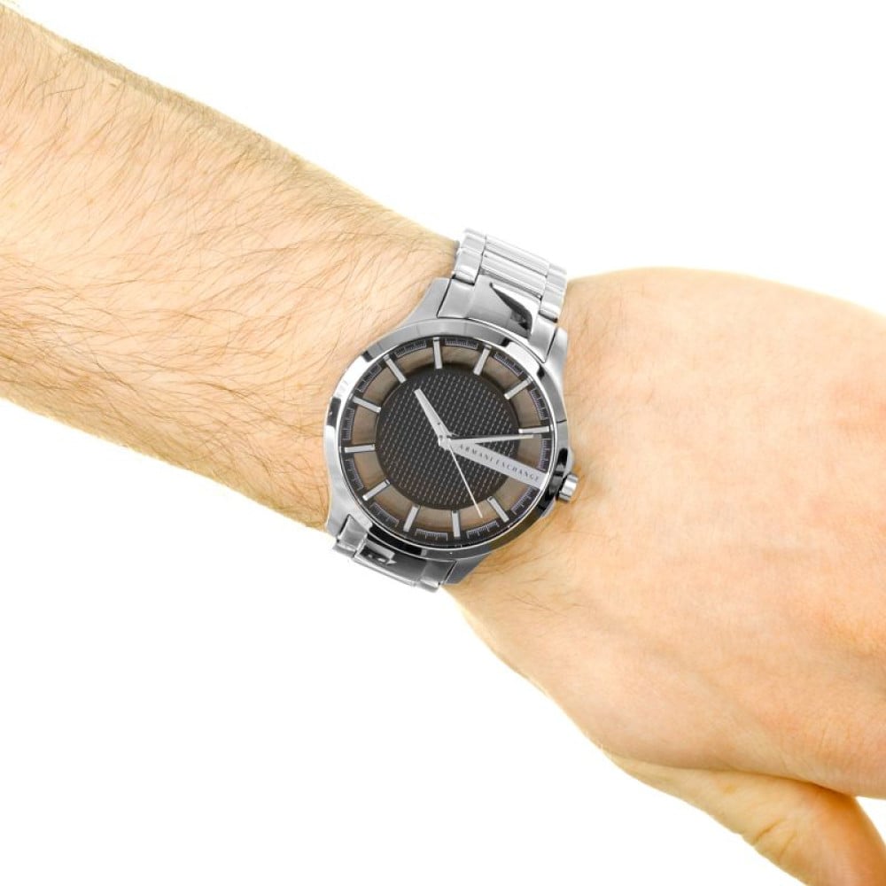  Shop Authentic Armani Exchange Hampton Chronograph Black Dial Silver Steel Strap Watch For Men - AX2179 - Luxxuri