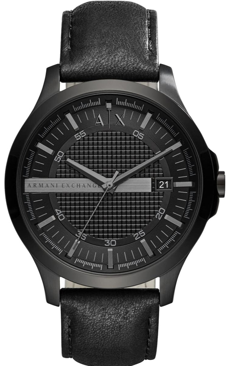  Shop Authentic Armani Exchange Hampton Chronograph Black Dial Black Leather Strap Watch For Men - AX2400 - Luxxuri