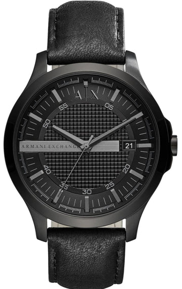  Shop Authentic Armani Exchange Hampton Chronograph Black Dial Black Leather Strap Watch For Men - AX2400 - Luxxuri