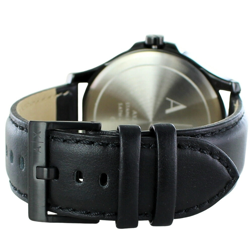  Shop Authentic Armani Exchange Hampton Quartz Blue Dial Black Leather Strap Watch for Men - AX2411 - Luxxuri
