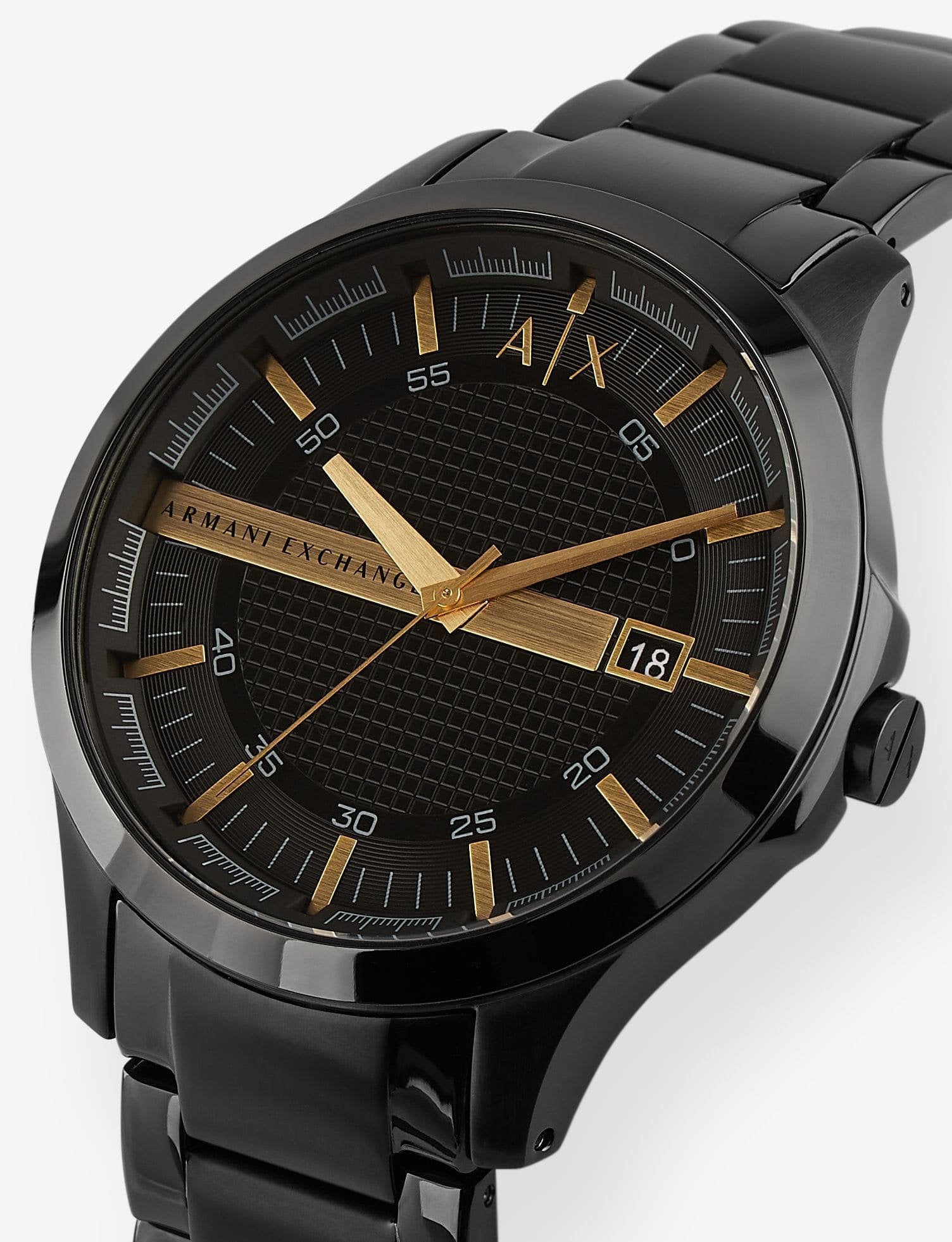  Shop Authentic Armani Exchange Hampton Chronograph Black Dial Black Steel Strap Watch For Men - AX2413 - Luxxuri