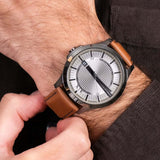  Shop Authentic Armani Exchange Hampton Chronograph Grey Dial Brown Leather Strap Watch For Men - AX2414 - Luxxuri