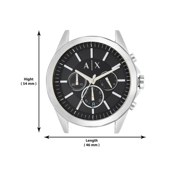  Shop Authentic Armani Exchange Drexler Chronograph Black Dial Silver Steel Strap Watch for Men - AX2600 - Luxxuri