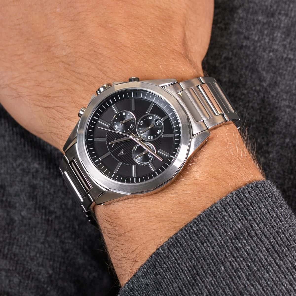  Shop Authentic Armani Exchange Drexler Chronograph Black Dial Silver Steel Strap Watch for Men - AX2600 - Luxxuri