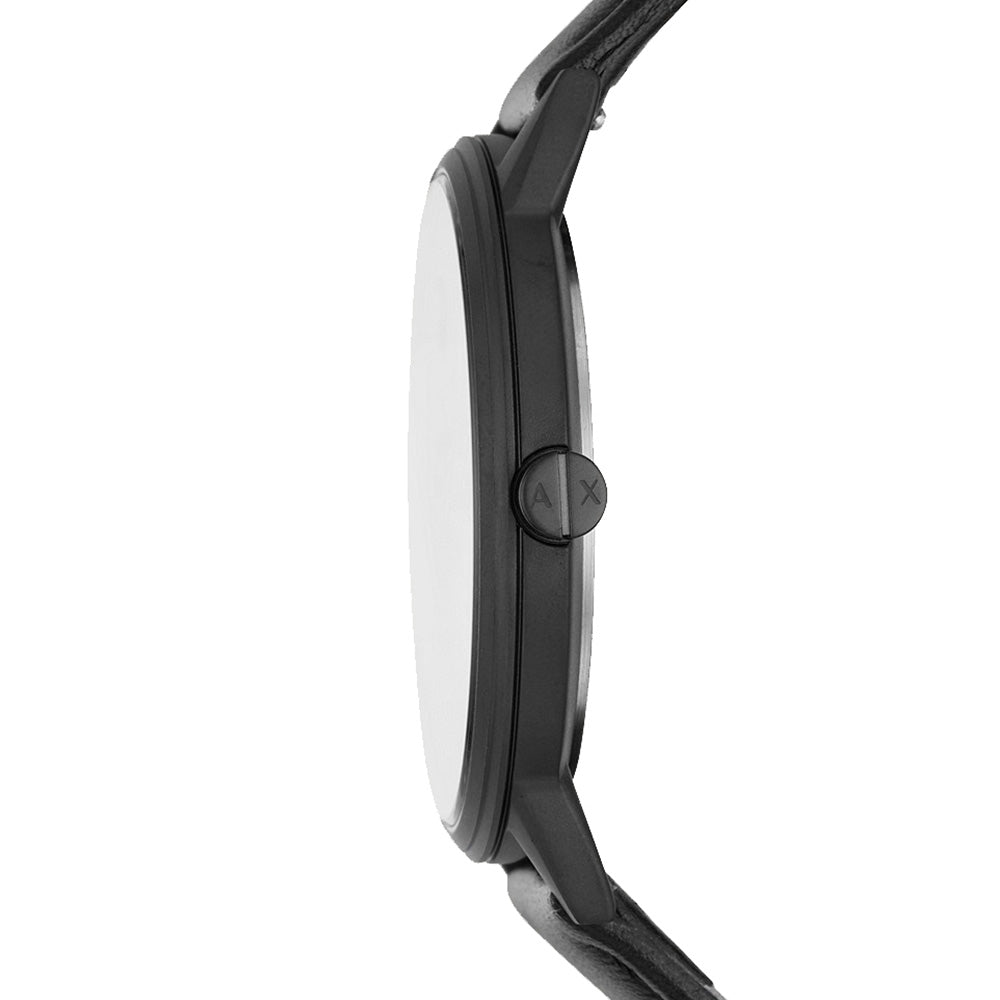  Shop Authentic Armani Exchange Cayde Analog Black Dial Black Leather Strap Watch For Men - AX7120 - Luxxuri