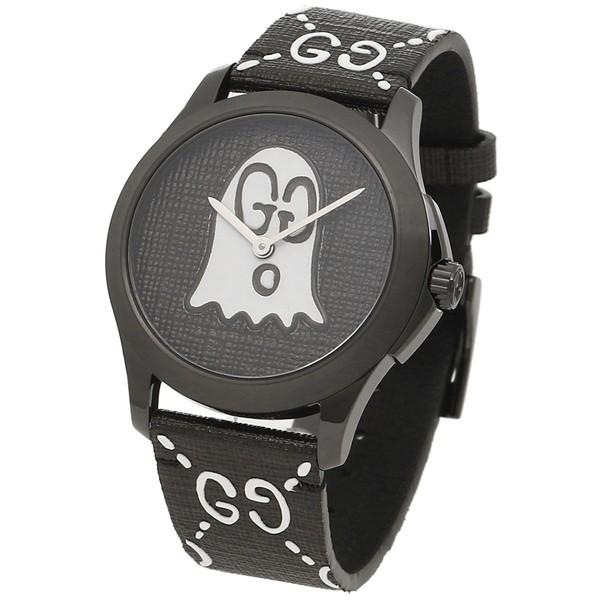  Shop Authentic Gucci G Timeless Ghost Black Dial Black Leather Strap Watch For Men - YA1264018 - Luxxuri