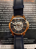 Shop Authentic Fossil Grant Automatic Skeleton Blue Dial Blue Leather Strap Watch for Men - ME3102 - Luxxuri