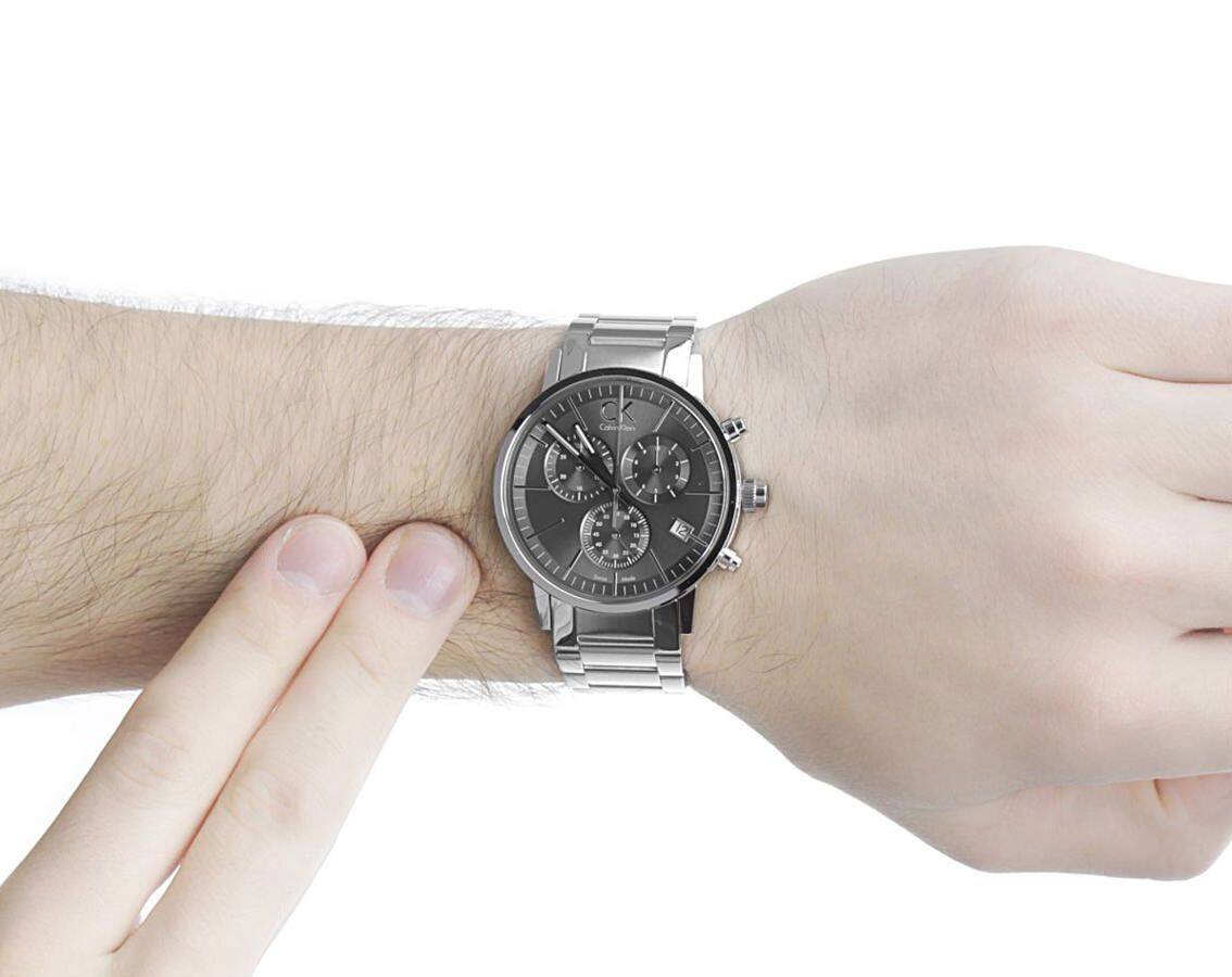  Shop Authentic Calvin Klein Post Minimal Chronograph Black Dial Silver Steel Strap Watch for Men - K7627161 - Luxxuri