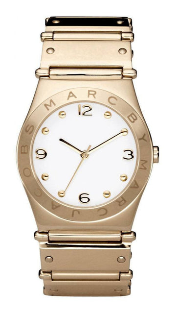  Shop Authentic Marc Jacobs Amy White Dial Gold Steel Strap Watch for Women - MBM8519 - Luxxuri