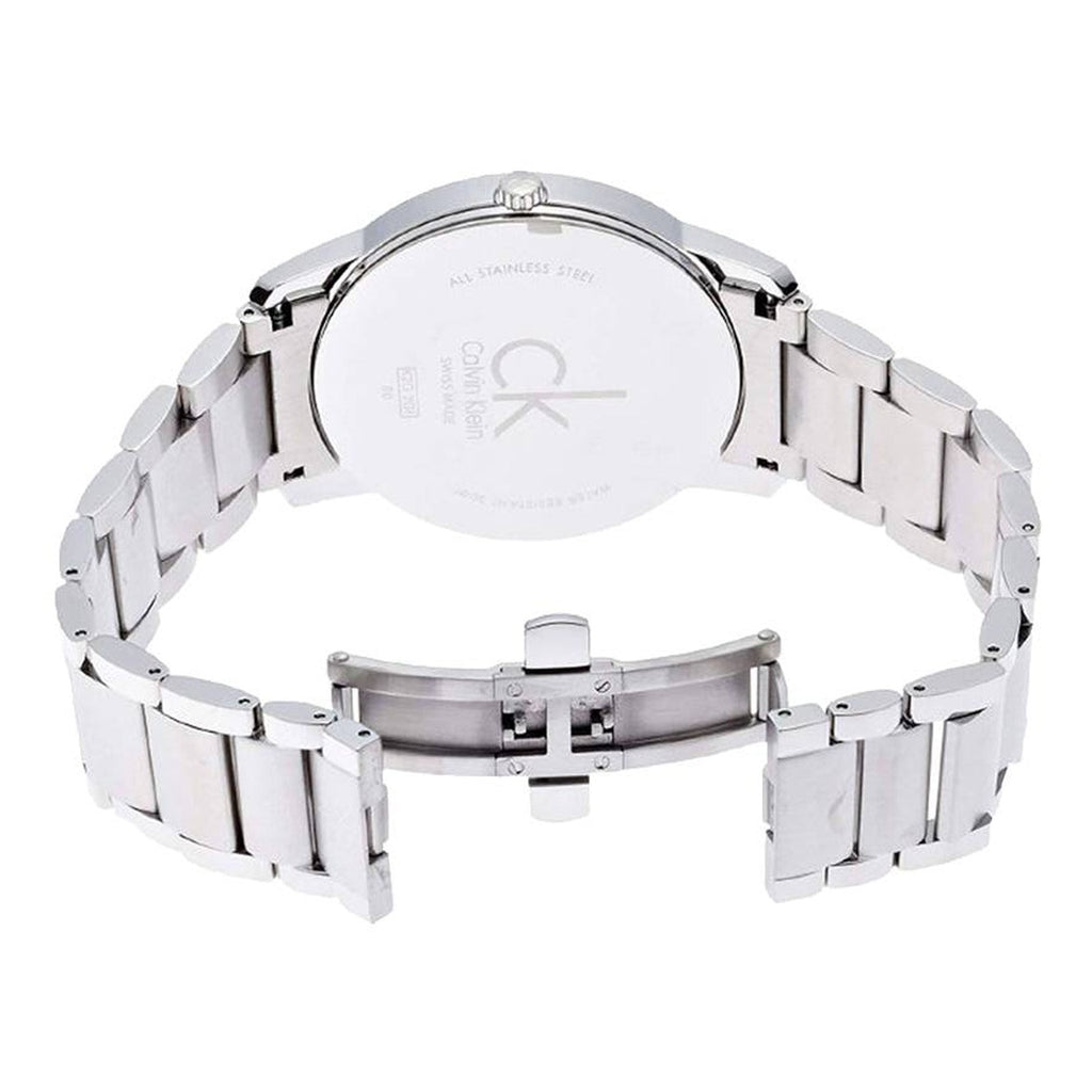  Shop Authentic Calvin Klein City Date Black Dial Silver Steel Strap Watch for Men - K2G2G143 - Luxxuri