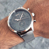 Shop Authentic Hugo Boss Companion Chronograph Grey Dial Silver Mesh Bracelet Watch For Men - 1513549 - Luxxuri