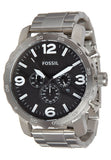  Shop Authentic Fossil Nate Chronograph Black Dial Silver Steel Strap Watch for Men - JR1353 - Luxxuri