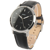  Shop Authentic Fossil The Minimalist Three Hand Black Dial Black Leather Strap Watch for Men - FS5398 - Luxxuri