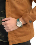  Shop Authentic Emporio Armani Renato Chronograph Silver Dial Green Leather Strap Watch For Men - AR11233 - Luxxuri